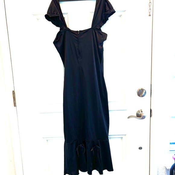 Spandex Pinup Black Wiggle Dress, Sweetheart Neck LG (rns small) by Lolita Girl - Picture 6 of 11